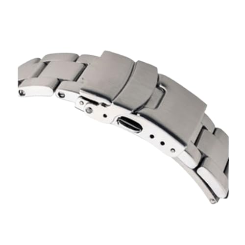 Image of Haur Oyster Brushed Stainless Steel Watch Bracelet with Curved Endlinks and Spring Bars (Silver)