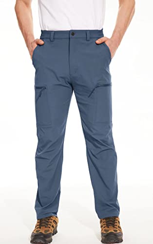 Magcomsen Mens Hiking Pants Lightweight Work Pants For Men Stretch Mens Outdoor Pants Men's Hiking Clothing Breathable Pants Men Bike Pants For Men Blue Grey #TOP1