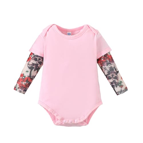 LYSMuch Toddler Baby Unisex Black Cotton Tattoo Sleeve Bodysuit Tops Infant Romper