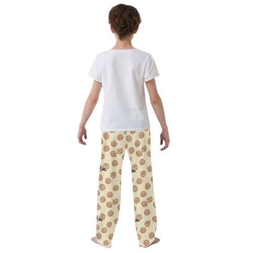 Chocolate Chip Cookies Theme Cute Pajama Pants, Soft Sleepwear Lounge Pants Pajama Pj Bottoms for 6-14 Years3