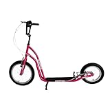  Tretroller Master Rebel S017 16 / 12 Zoll Pink  V-Brake Felgenbremsen Luftreifen Stahlrahmen Klappständer  Alter 8 +