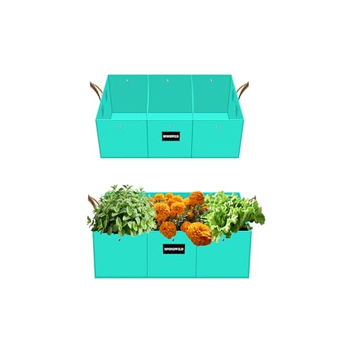 SPONDWILD 2 Pcs 15 Gallon Rectangle Grow Bags for Growing Potatoes, PE Pots Potato Pots Growing Containers Potato Planter Potato Planter for Growing Potatoes, Green