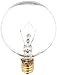 Bulbrite B25G16CL 120V 25-Watt Incandescent G16 Globe, Candelabra Base Light Bulb, Clear, 2-Pack