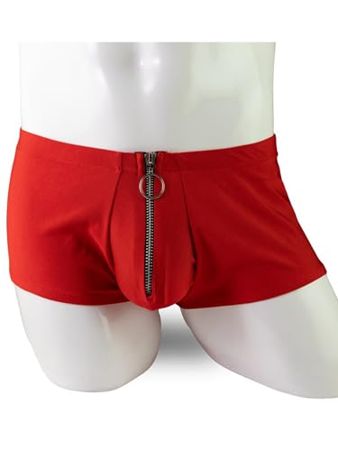 Mens Zipper Crotch Underwear Low Rise Sexy Lingerie Comfort Soft Underpants Shorts2