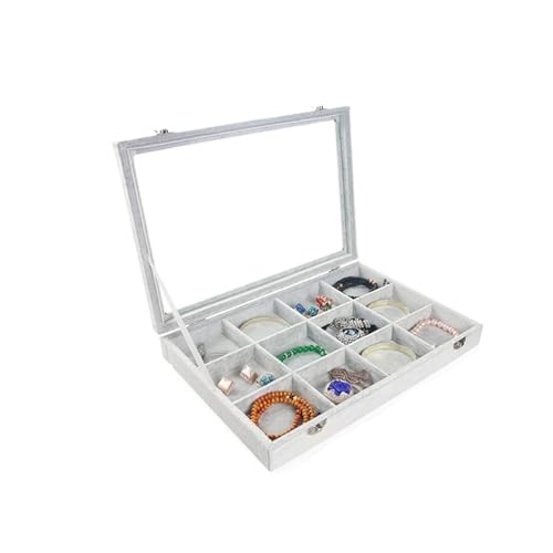 KWMAEEUID Caja organizadora Creativa para exhibir Collares, Anillos y Pendientes de Color Gris, Caja organizadora para Guardar Joyas, Vitrina Original