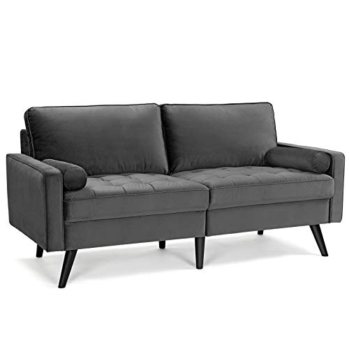 VASAGLE 2-Seater Sofa, Couch with Velvet Fabric, for Small Apartments, Guest Room, Teenager's