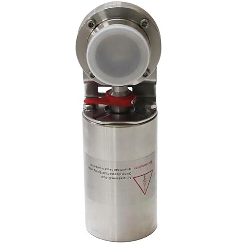 HQHAOTWU Tri Clamp Sanitary Pneumatic Actuator Butterfly Value Stainless Steel Sanitary Butterfly Valve Pneumatic Actuator Single-Acting Used For Regulating Flow Connecting Size 2''/ 51mm