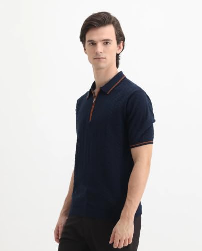 Image of Rare Rabbit Regular fit Textured Polo