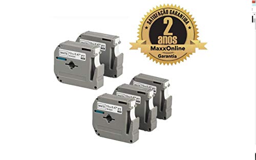 Kit 5 Fita Rotulador Brother Compativel M231 Mk 231 Mk231 Pt-80 PT80 12mm