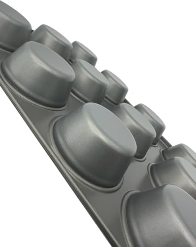 TIJAR® 12 Cup Muffin Tray, Strong Durable Non Stick Baking Tray, 12 Deep Cups Oven Baking Muffin Cakes (12 Cup Muffin Tray)