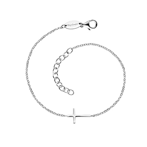 Engelsrufer Damen Armband aus Sterling Silber und Kreuz Anhänger silber - Karabinerverschluss - längenverstellbar - nickelfrei