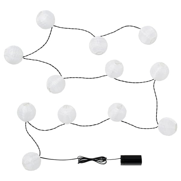 SOLVINDEN łańcuch świetlny LED z 12 lampkami, na baterie, biały