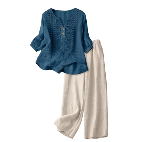 Conjunto de verano festivo para mujer con blusa de muselina fina y caída fluida elegante