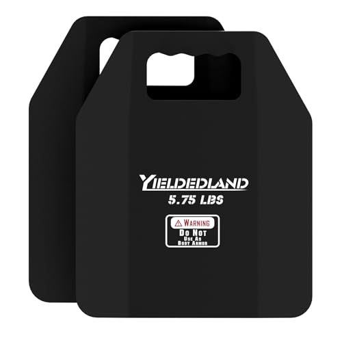 YIELDEDLAND Weight Vest Plates 5.75/8.75LB Pairs - Strength Training Running Heavy Workouts (Black 5.75LB Plate)