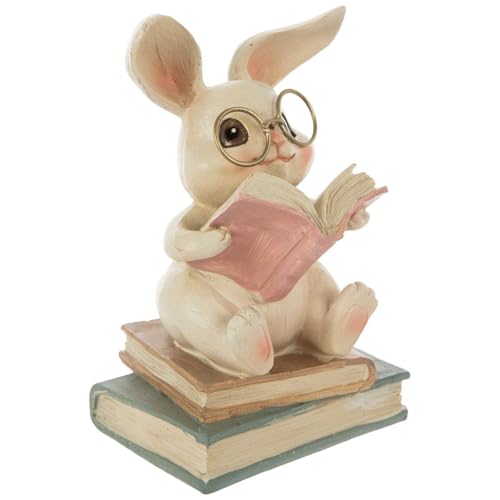 Hobby Lobby Animal Figurines with Glasses Rabbit Sitting on Books