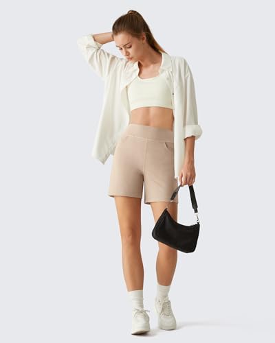 Image of G4Free EverGoing Women's Casual Shorts High Waisted 4'' / 5'' Comfy Shorts with Pockets for Yoga Workout Lounge
