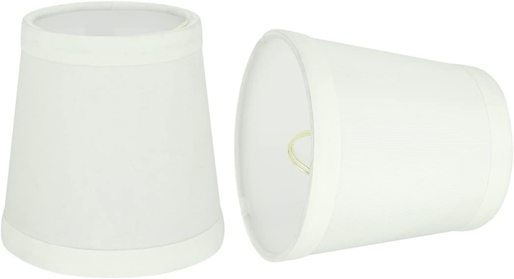Aspen Creative 32047-2B, Hardback Empire Clip-On Chandelier Lamp Shade, Off-White, 3" Top x 4" Bottom x 4" Slant Height, Set of 2