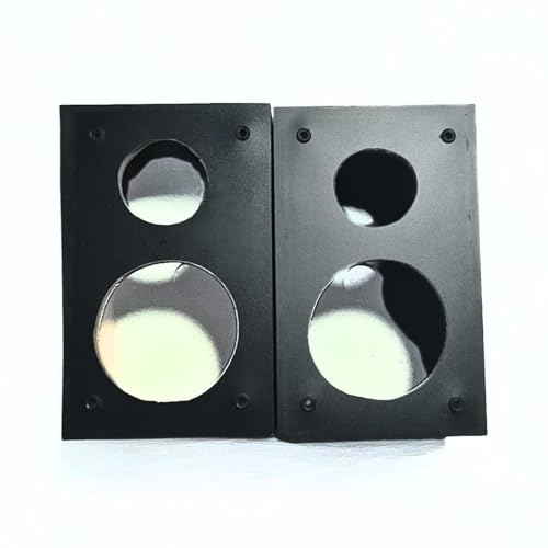 Image of Professional 4-Inch Speaker Cabinet Box, Black Empty Enclosure with Dual Circular Cutouts, Surround Sound System Cabinet (Pack of 2)