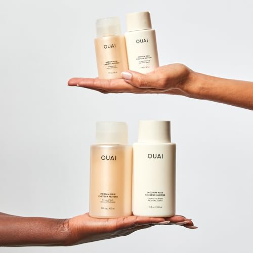OUAI Medium Shampoo Travel Size - Hydrating Shampoo with Coconut Oil, Babassu, Kumquat Extract & Keratin - Strengthens, Nourishes & Adds Shine - Paraben & Sulfate Free Hair Care Products (3 Oz)
