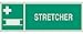 Brady 90935 Glow-In-The-Dark Plastic Glow-In-The-Dark Exit & Directional Sign, 5" X 14", Legend "Stretcher (with Picto)"