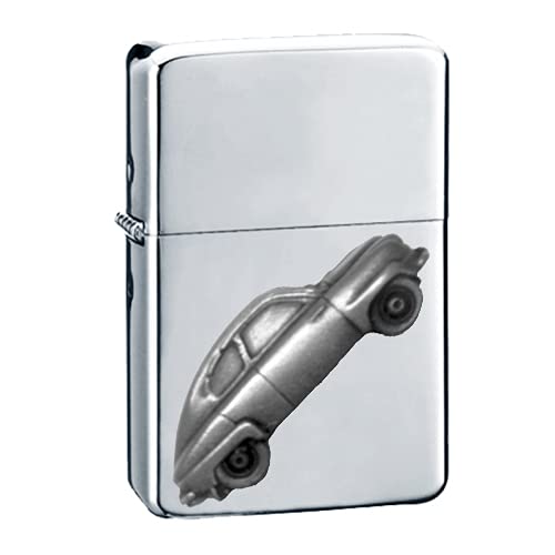 Briquet à essence voiture suédoise 92 en étain argenté rechargeable et coupe-vent style vintage