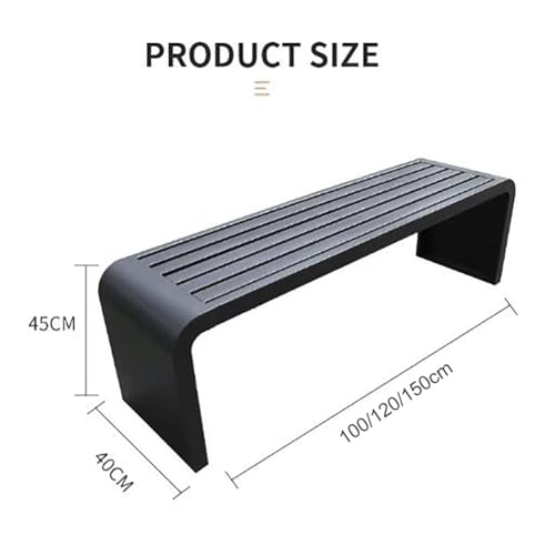 Banc de jardin extérieur en métal résistant aux intempéries pour balcon et terrasse - 2