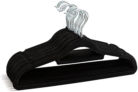100-Pack Premium Velvet Hangers - Sturdy, Rotatable, Non-Slip For Suits, Shirts, Pants