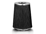 BLACK 4' 102 mm Inlet Truck Air Cone Replacement Performance Washable Clamp-On Dry Air Filter (8' Tall)