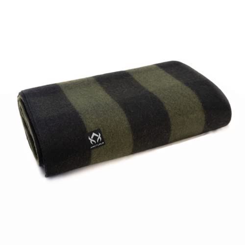 Image of Arcturus Military Wool Blanket - Warm, Thick, Washable - Great for Outdoors, Camping, Stadium Blanket, Picnics, Travel - Car & Bushcraft Survival Kits