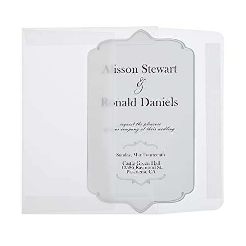 25 Pack Of Transparent 5X7 Vellum Envelopes For Invitations, Thank You Notes, A7 Size, Peel And Press Square Flap For Greeting Cards, Wedding Announcements, Photos #TOP3