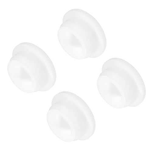 Image of MECCANIXITY 4pcs T-Shaped Silicone Plugs 26mm 1 Inch Dia Snap in Plug Hole Seal Cover Round Rubber Stopper for Kitchen Rubber Bulkheads Waterproof Sealing Plugs White