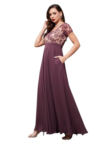 Image of Miss Chase Women's Floral Printed Relaxed Fit V-Neck 3 /4th Sleeve Maxi Dress