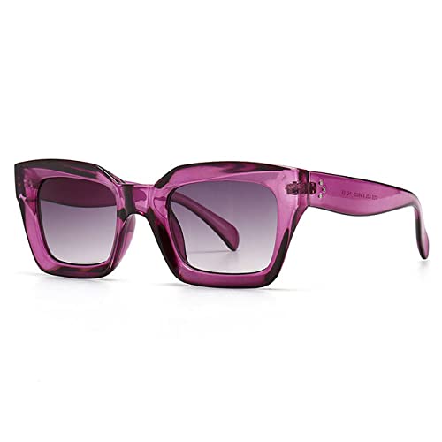 Lunettes de soleil cat eye violettes pour femme et homme avec verres rétro carrés anti-UV400