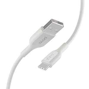 Playa by Belkin Fast Charging USB to USB-C Cable, USB Type C to USB A 2.0 Male Cable, 6.6 Feet (2 Meter), White
