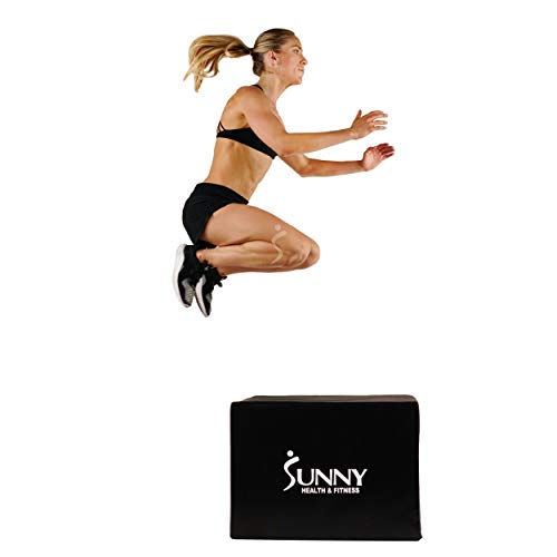 Sunny Health & Fitness Plyo Box Jump Platform with Adjustable Heights 20"/24"/28"