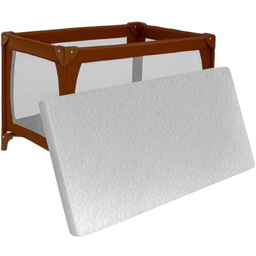 Baby Travel Cot Foam/Mattress - Water-Resistant Quilted Cover | Fits Most Toddler Cots, Breathable (95x65x7.5 cm)