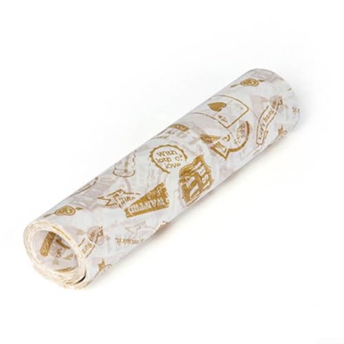 Linnkyfloa Lot de 50 emballages de cuisson en cire pour sandwich, résistants à l'huile et à la graisse, adaptés pour le chauffage au micro-ondes, la congélation et le stockage à température ambiante