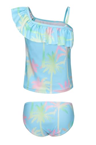 Image of Girls Two Piece Swimsuits Hawaiian Ruffle Tankini Swimwear Bathing Suit Set
