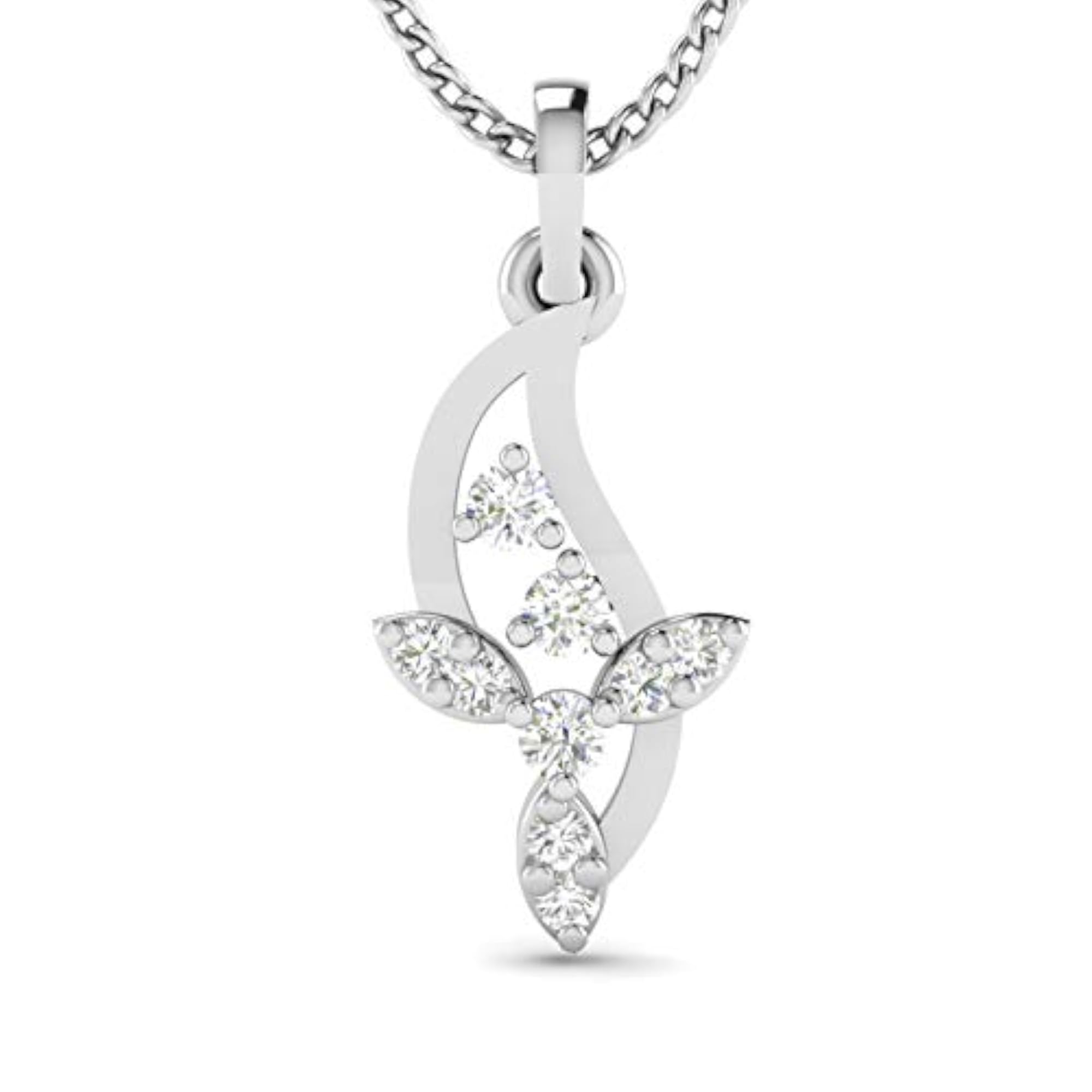 Women's 14K White Gold Pendant, Elegant Gift