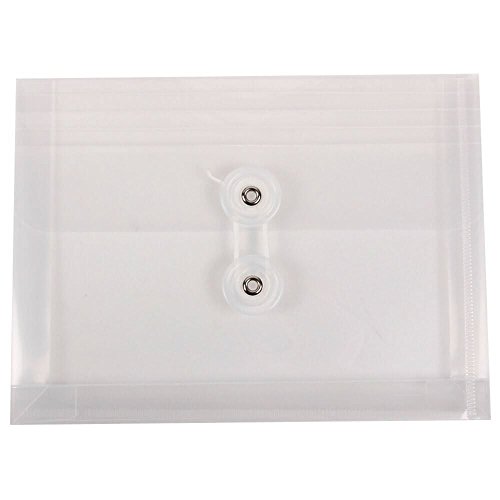 image for JAM PAPER Plastic Envelopes with Button & String Tie Closure - Index S