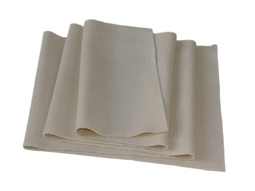Image of TinaKim Rib Cuffs for Sewing Fabric,Waistbands Collar Cuffs Material (Strip of Beige, 40x8in)