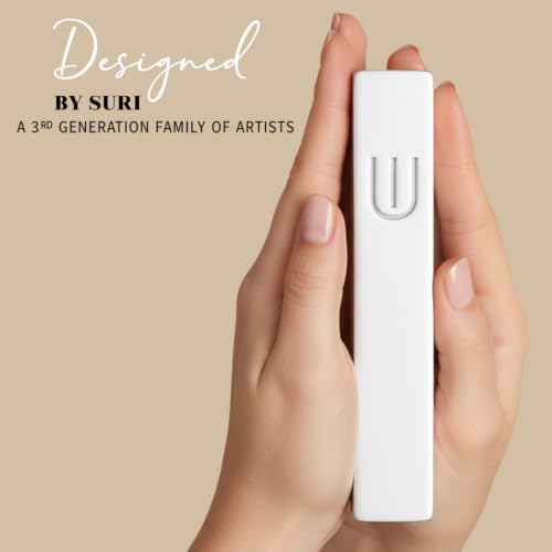 Image of SURI Mezuzah for Door with Scroll - 6 Inch Modern Mezuzah Case with Non Kosher Scroll Included, Fits up to 5 inch Scroll, Easy Adhesive Installation, Gift Box Included