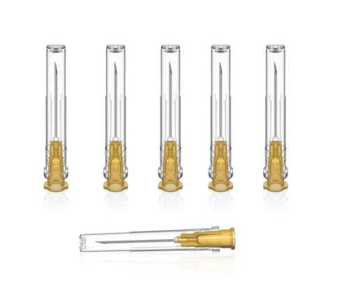 Image of 25 Gauge 1 inch Needle, 100 Pack Luer Lock Disposable Industrial Dispensing Accessories,Individually Wrapped
