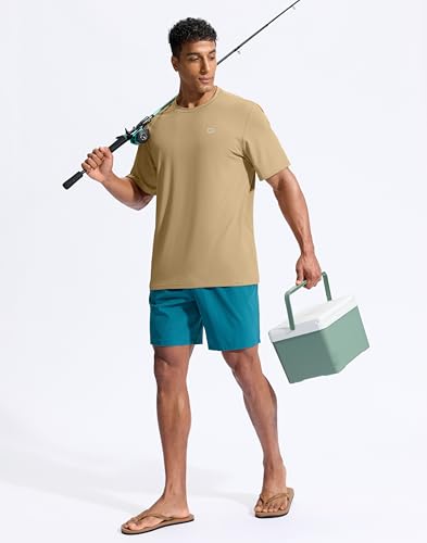 Image of G Gradual Men's Sun Protection Swim Shirt UPF 50+ Rash Guard Short Sleeve Quick Dry Water Hiking Workout Shirts for Men