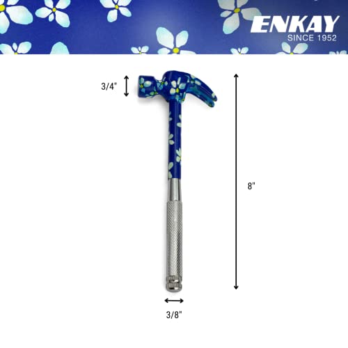 Image of ENKAY - 6 in 1 Floral Hammer and Screwdriver, Multifunction Claw Hammer Tool with Flower Print (Pattern 4)
