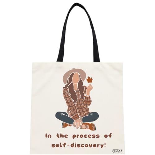 Image of Trendy Cotton Tote Bags for Women Designs - 15.5 inchx15 inch - Perfect for College, Office, Yoga, and Everyday Use