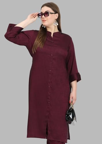 Image of SINDOORI Collar Kurta for Women Solid Colour S to 6XL Plus Size Kurta for Women