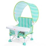 Sécurité optimale pour bébé : harnais 3 points, pieds stables, plateau lavable au lave-vaisselle et sangles de fixation pour chaise d’adulte ; convient de 6 mois à 3 ans, jusqu’à 37 lb (environ 17 kg).