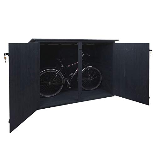 Mendler Garage Armadio Biciclette HWC-H60, Legno, Antracite