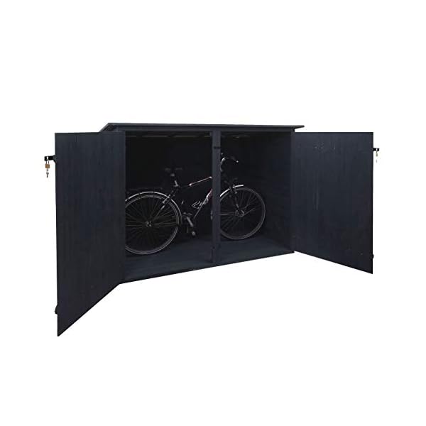 Mendler 1er-Fahrradgarage HWC-H60, Fahrradbox Geräteschuppen Gerätehaus, abschließbar 152x184x98cm - anthrazit – Bild 3